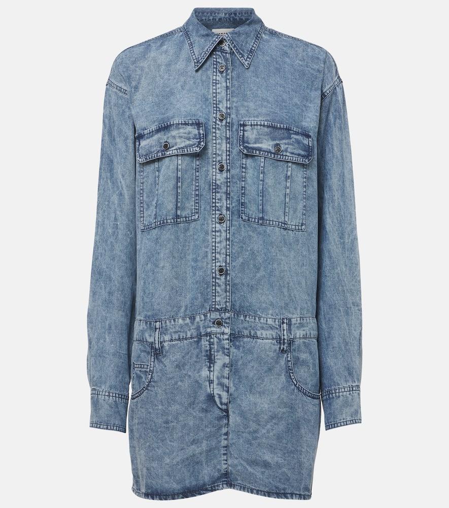 marant etoile palvina denim shirt dress