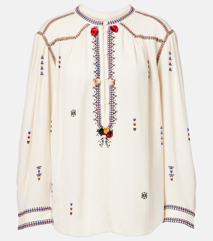 marant etoile pelson embroidered blouse