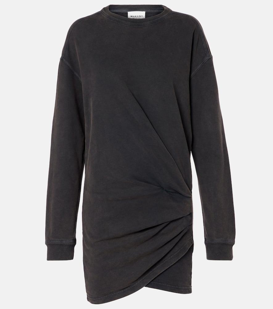 marant etoile pipper gathered cotton sweatshirt dress