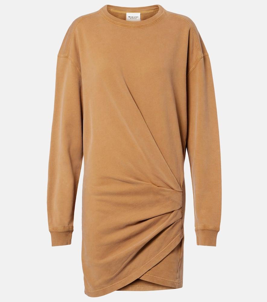 marant etoile pipper gathered cotton sweatshirt dress