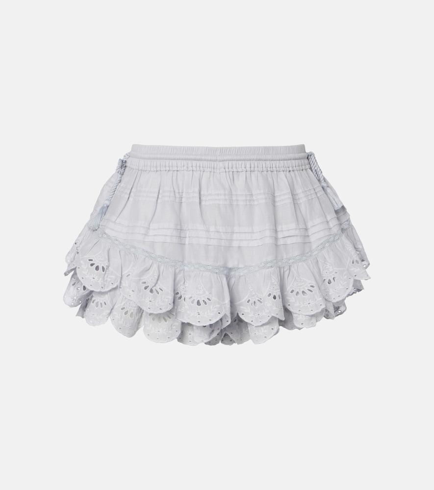 marant etoile puria cotton broderei anglaise shorts