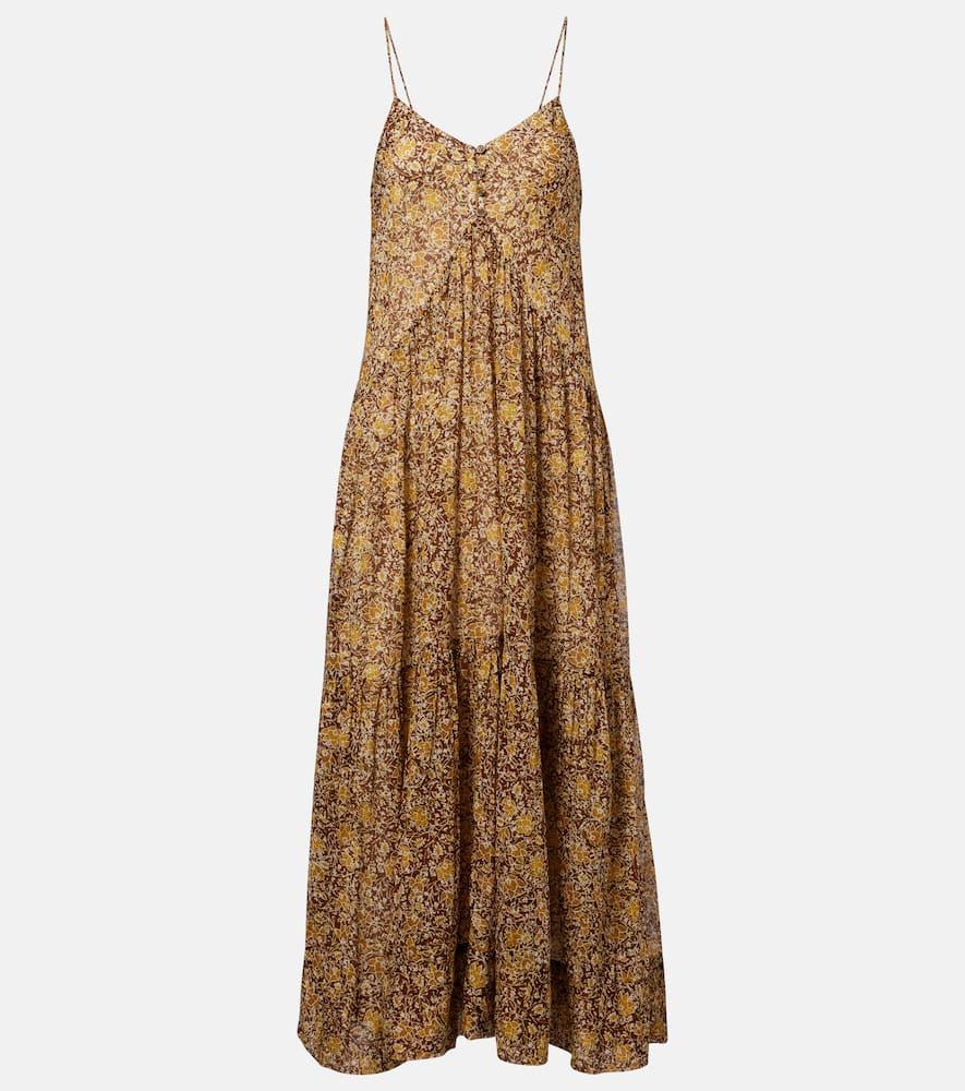 marant etoile sabba floral cotton maxi dress