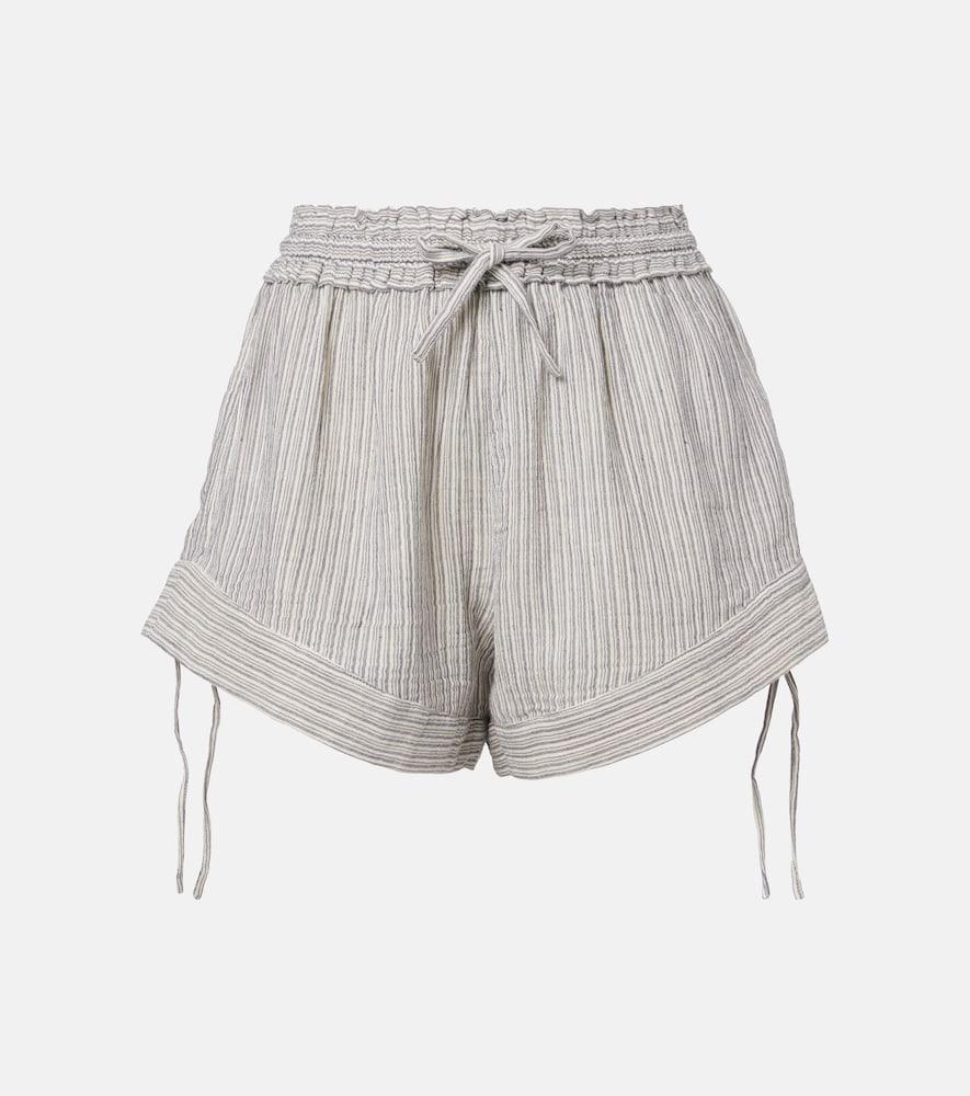 marant etoile thaliany striped cotton shorts