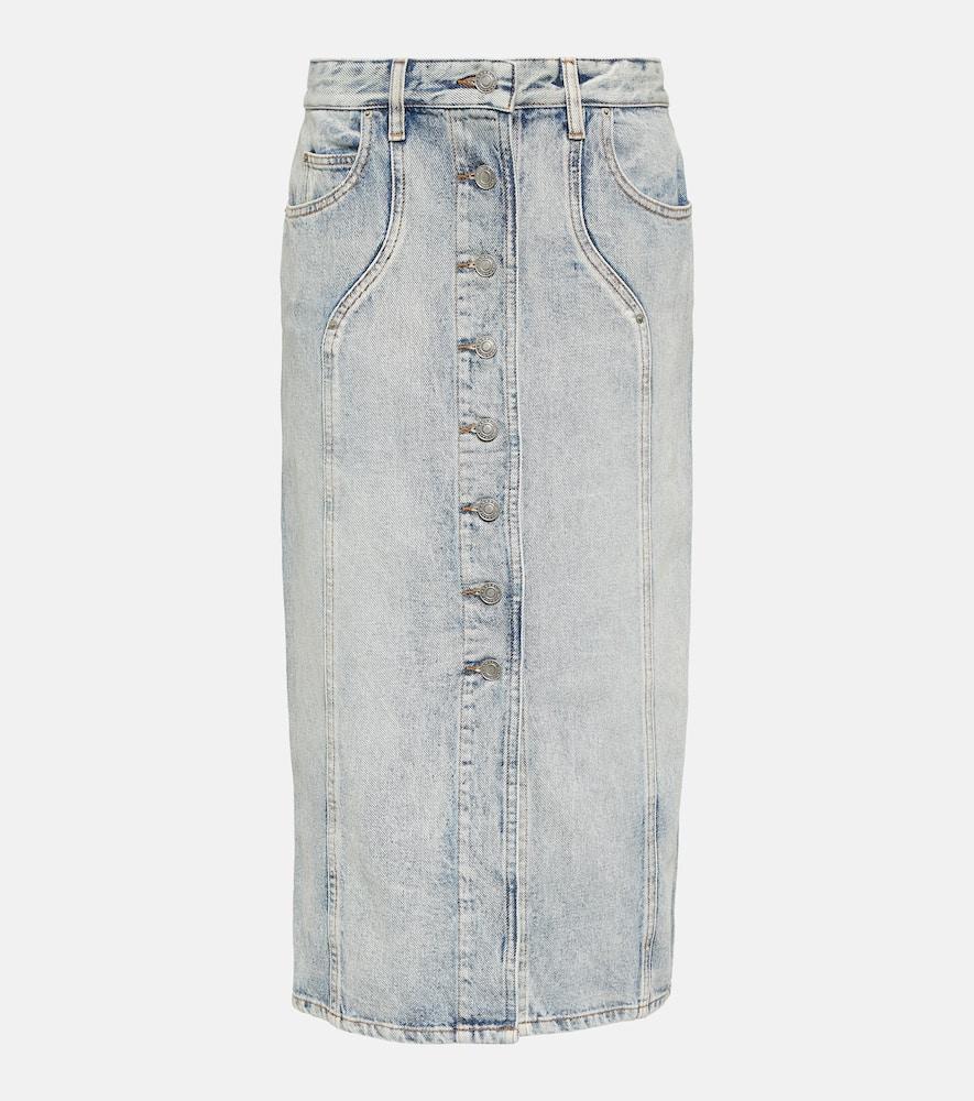 marant etoile vandy denim midi skirt