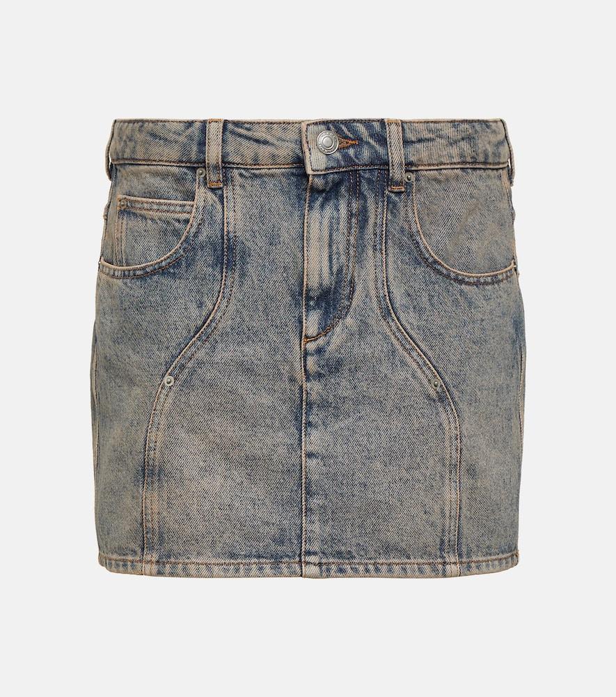 marant etoile vesna denim miniskirt