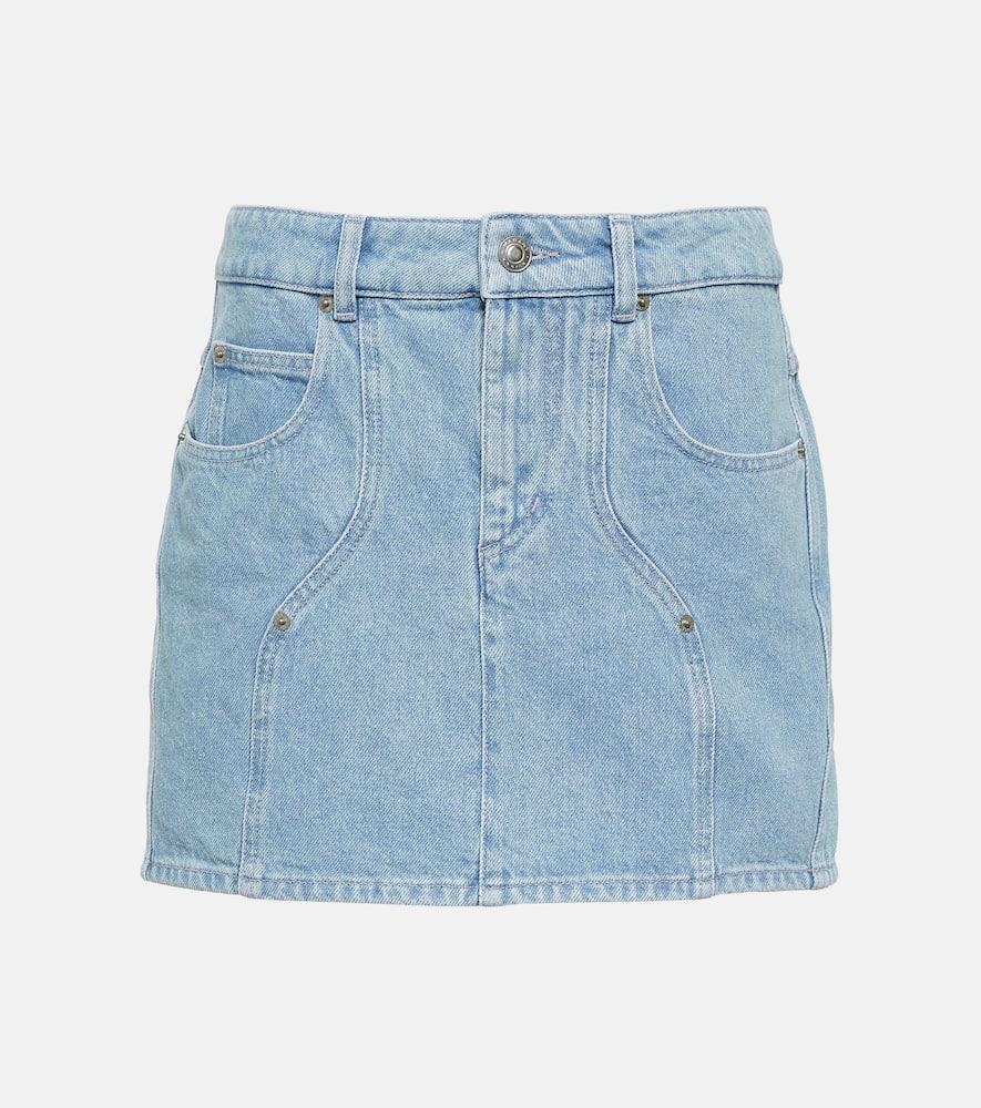 marant etoile vesna denim miniskirt