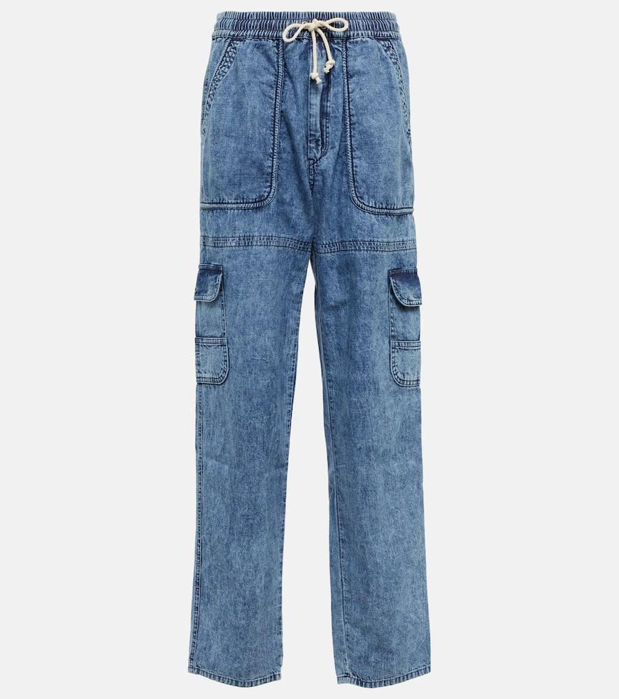 marant etoile viamao straight cotton chambray pants