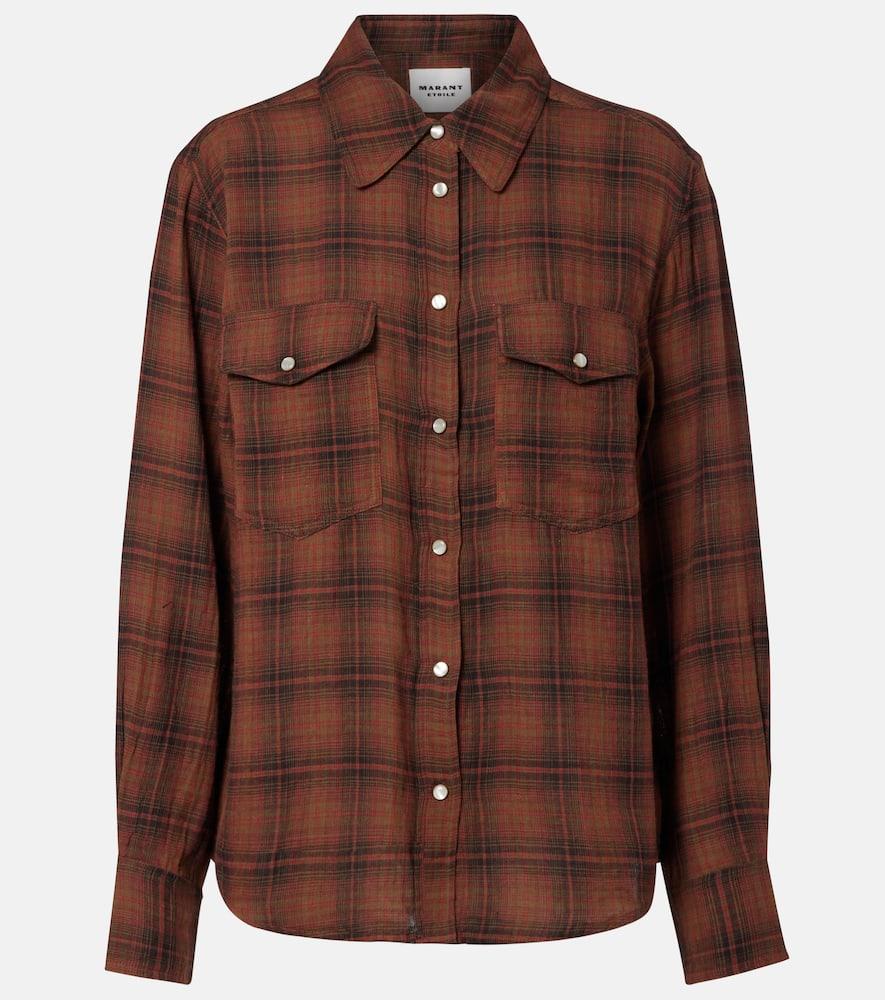 marant etoile yalisa plaid cotton flannel shirt