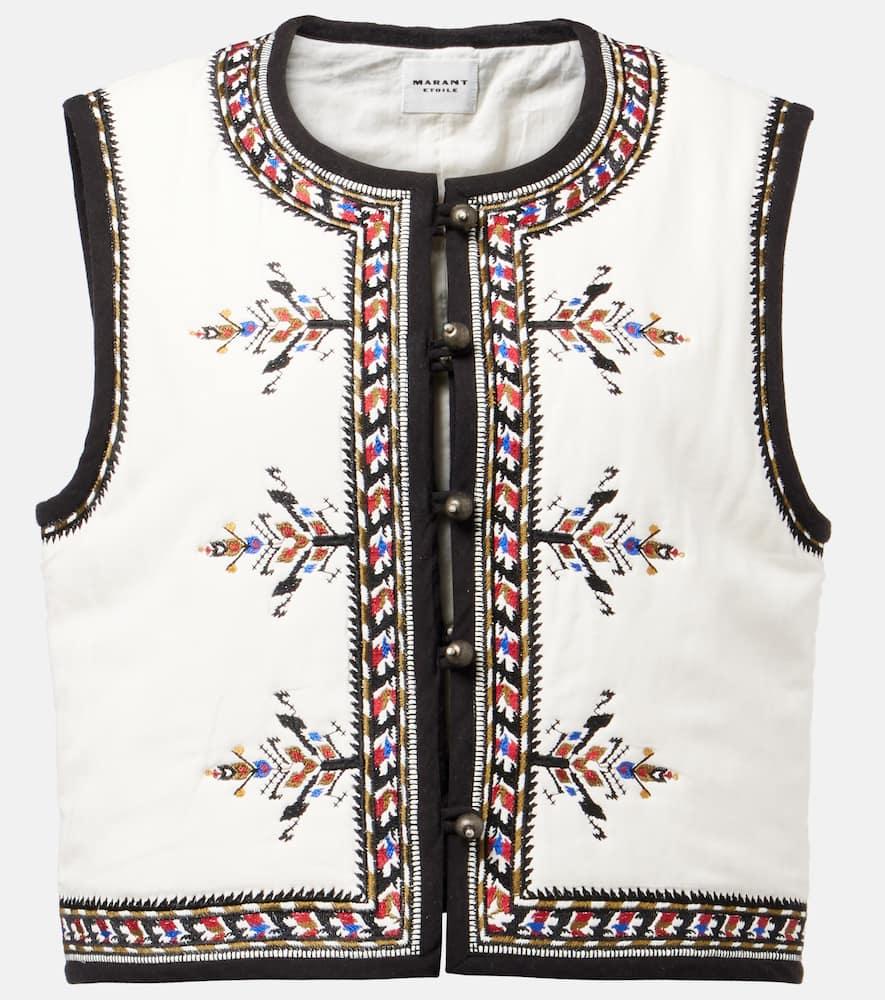 marant etoile zeana embroidered vest