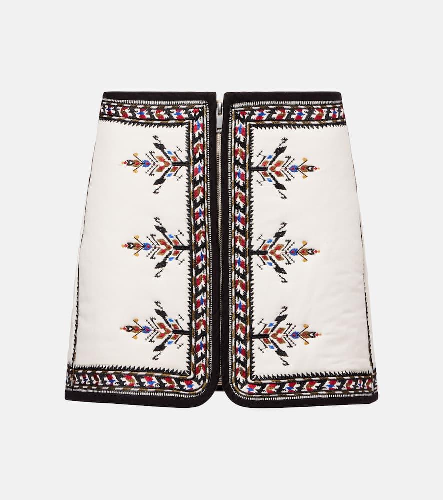 marant etoile zeria embroidered cotton miniskirt