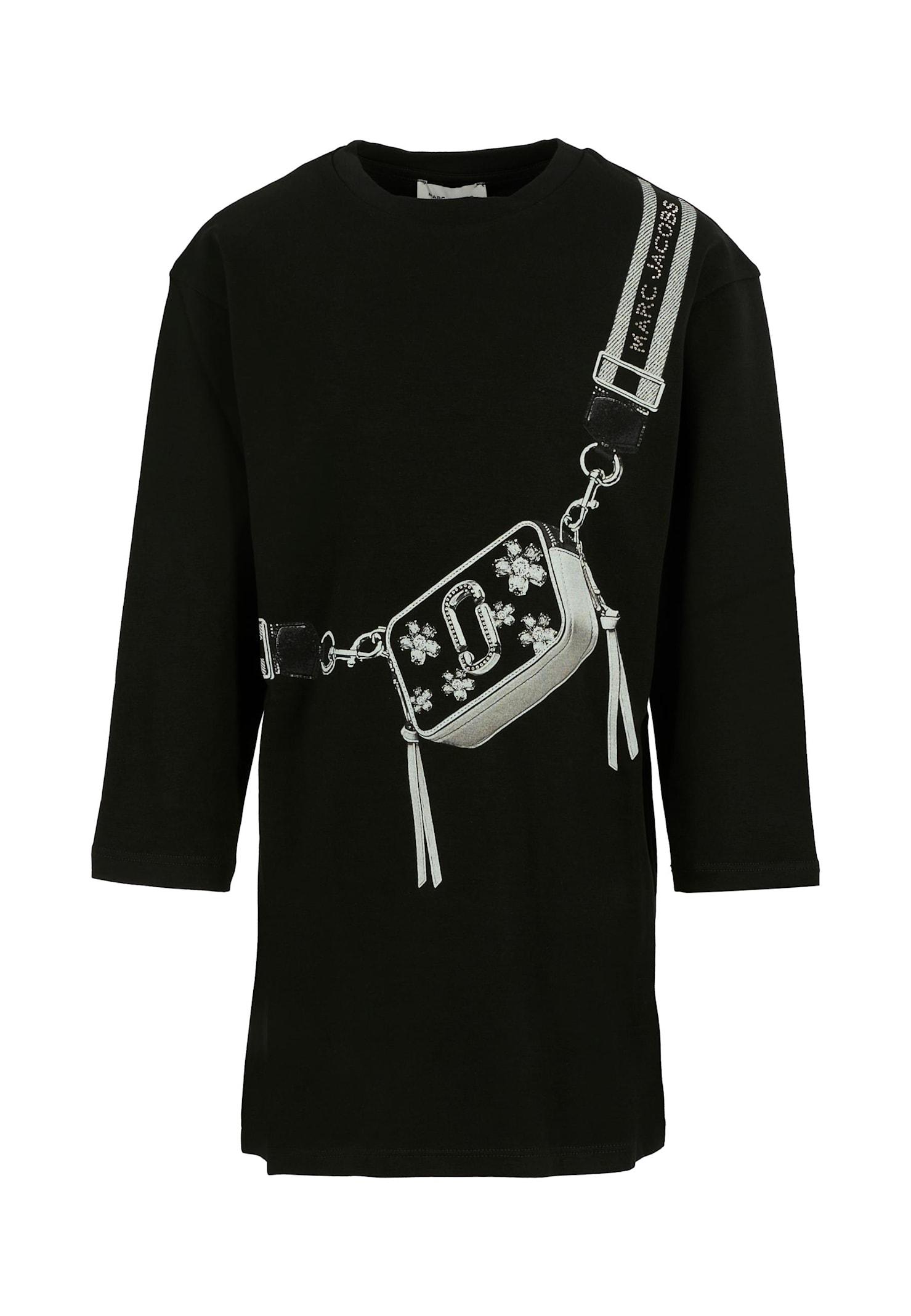 marc jacobs black dress for girl with bag