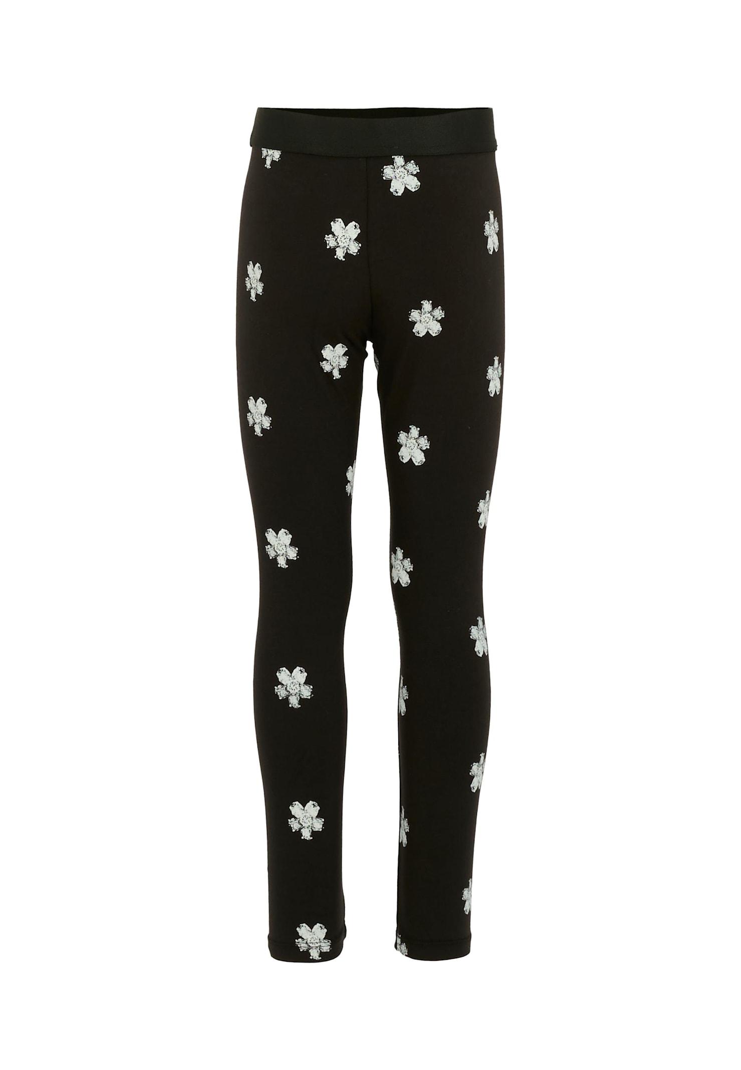 marc jacobs black leggings for girl with flowers