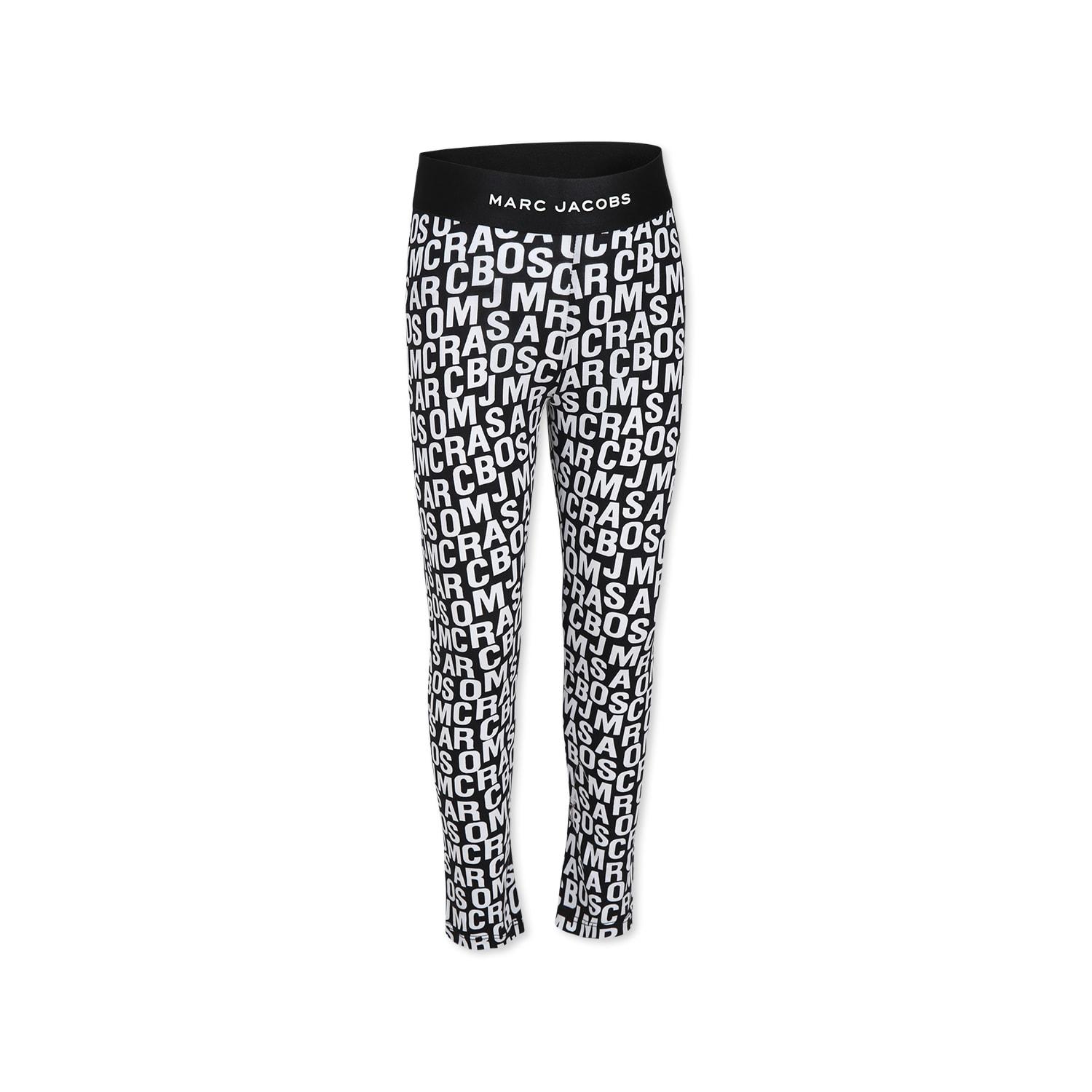 marc jacobs black leggings for girl with logo