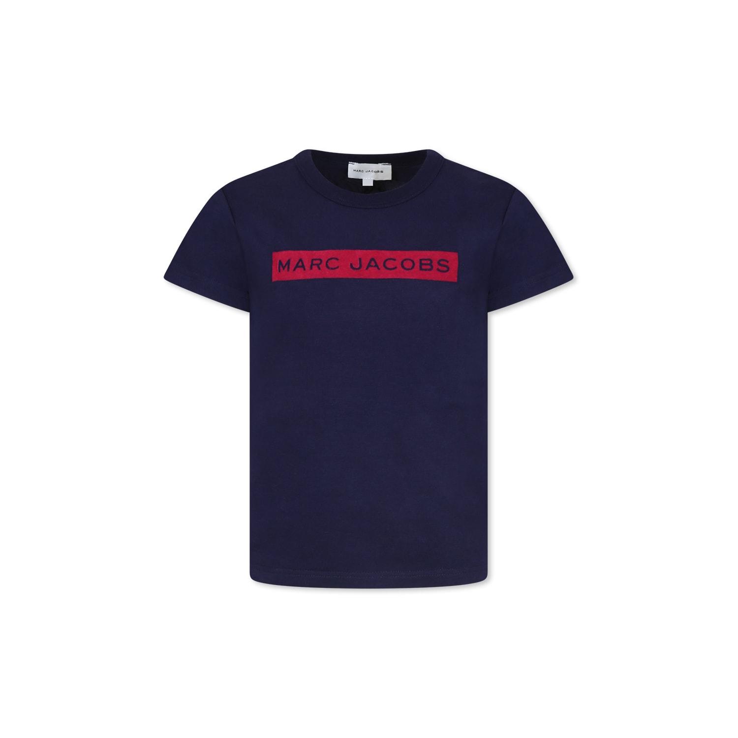 marc jacobs blue t-shirt for girl with logo