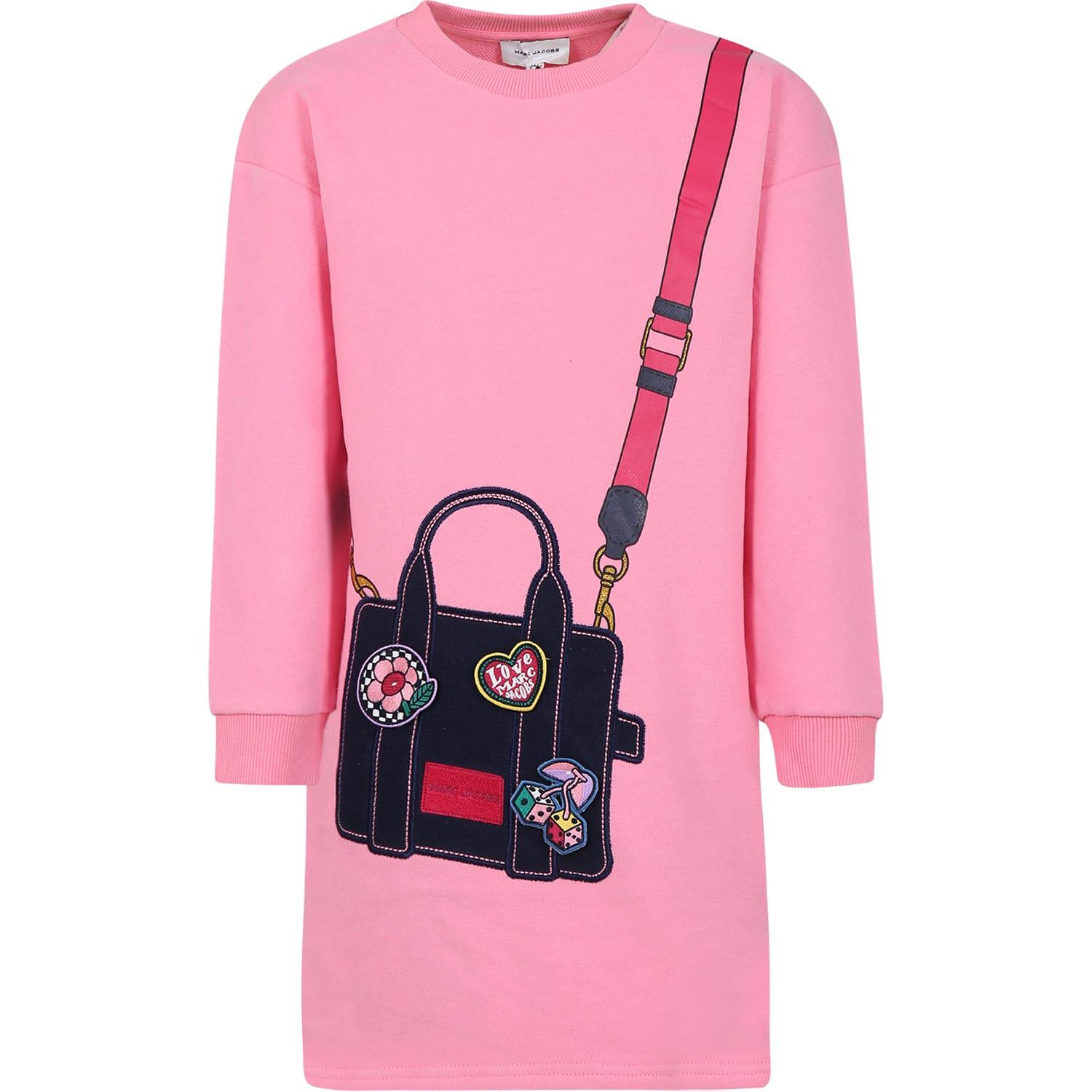 marc jacobs casual pink dress for girl with logo