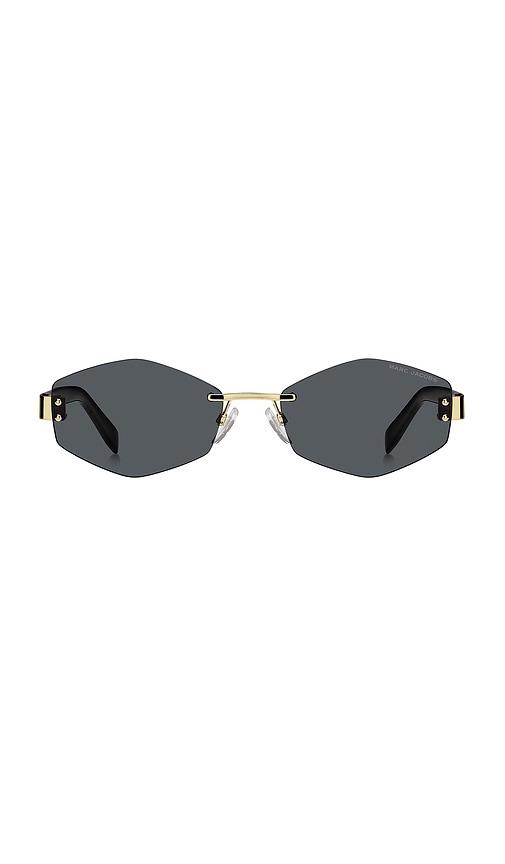 marc jacobs geometric sunglasses in black.