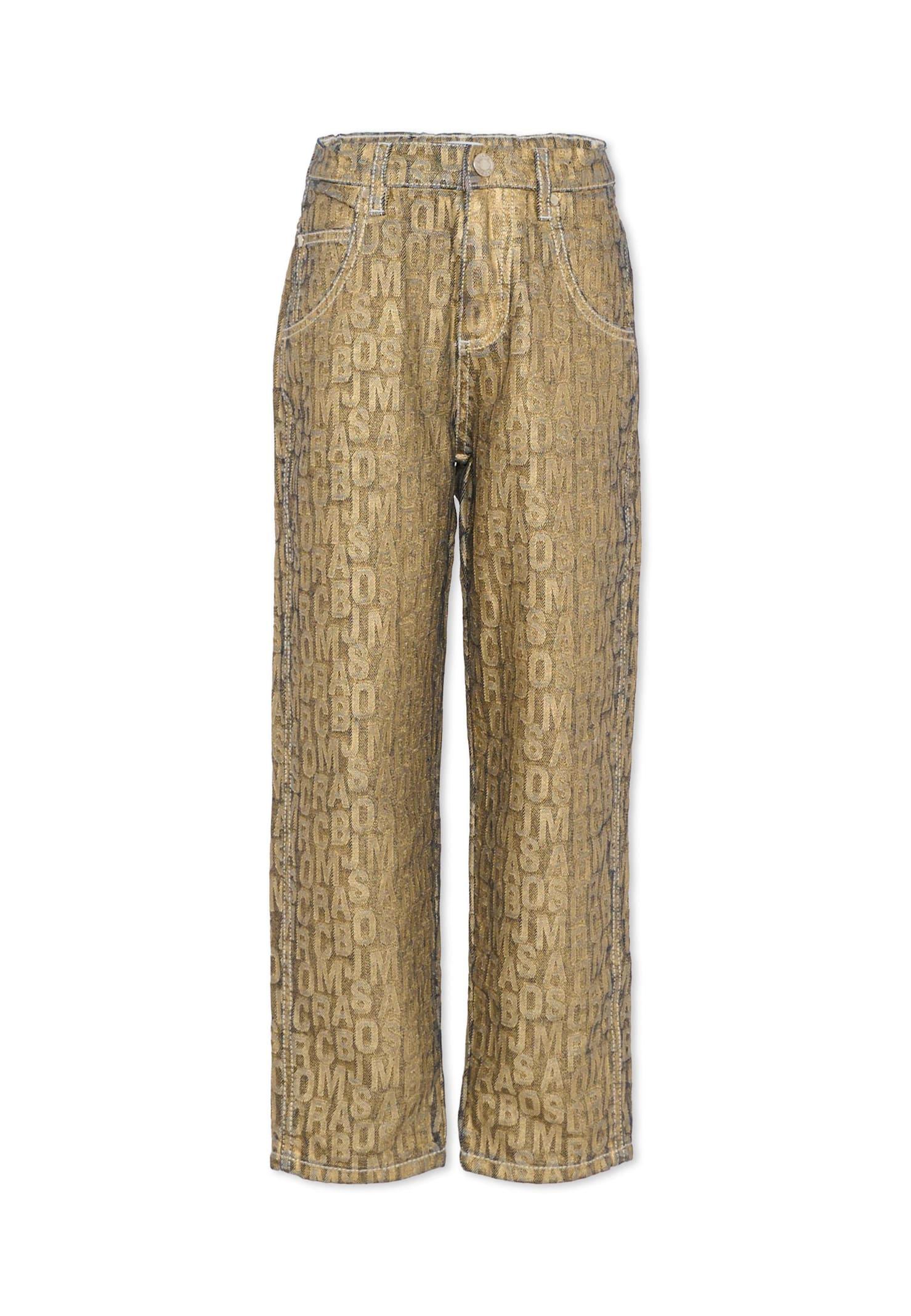 marc jacobs gold trousers for girl with logo