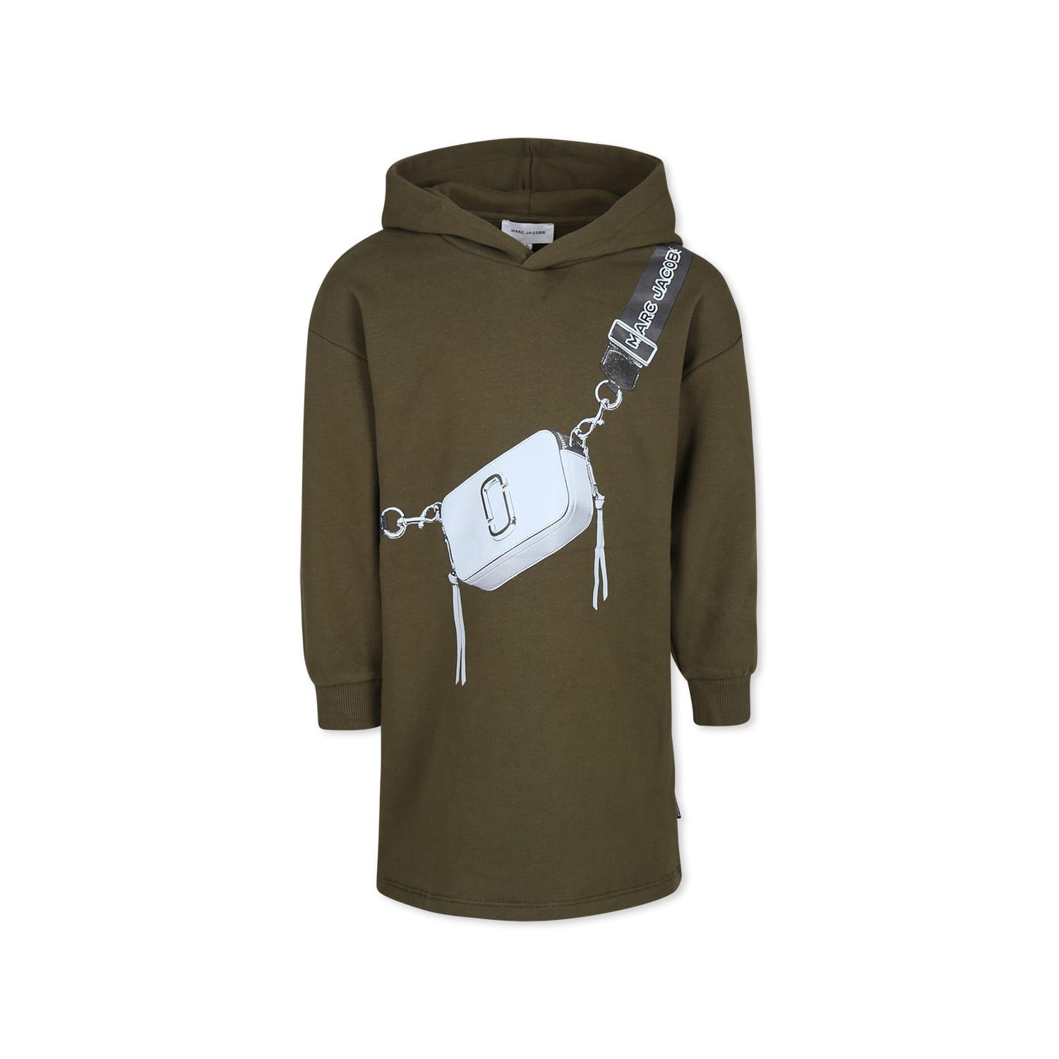 marc jacobs green dress for girl with bag print