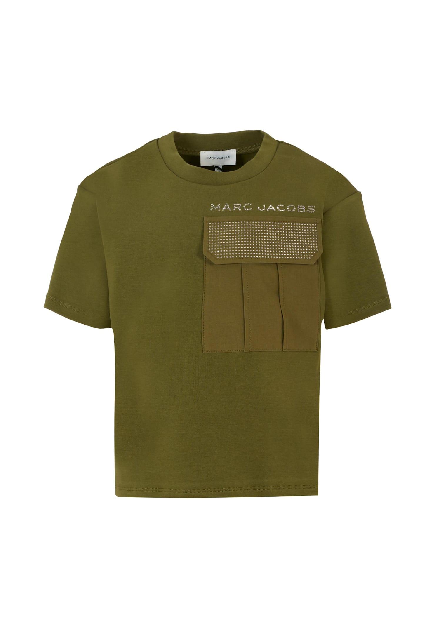 marc jacobs green t-shirt for girl with logo