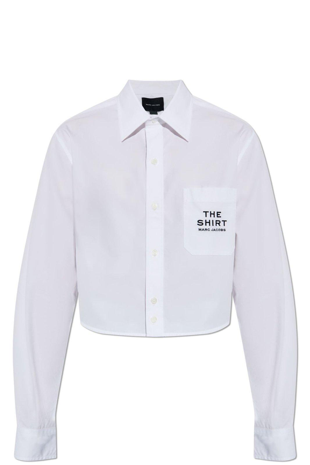 marc jacobs logo-embroidered long sleeved shirt