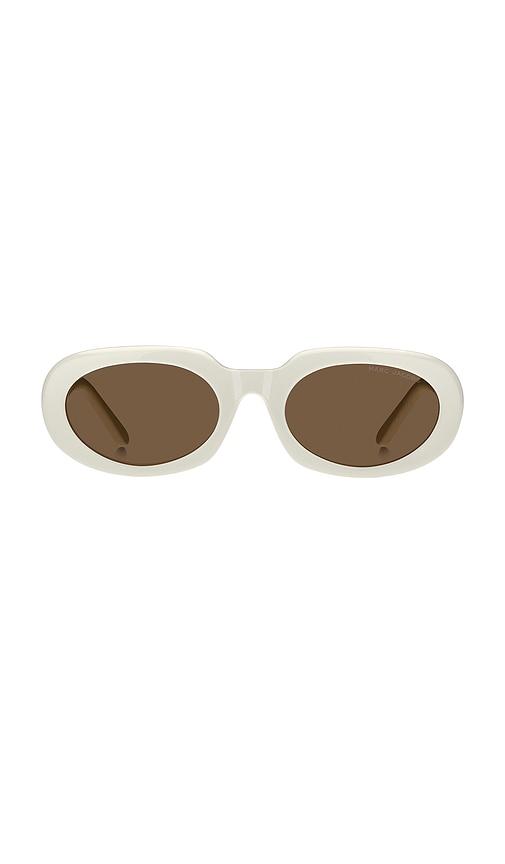 marc jacobs oval sunglasses in white.