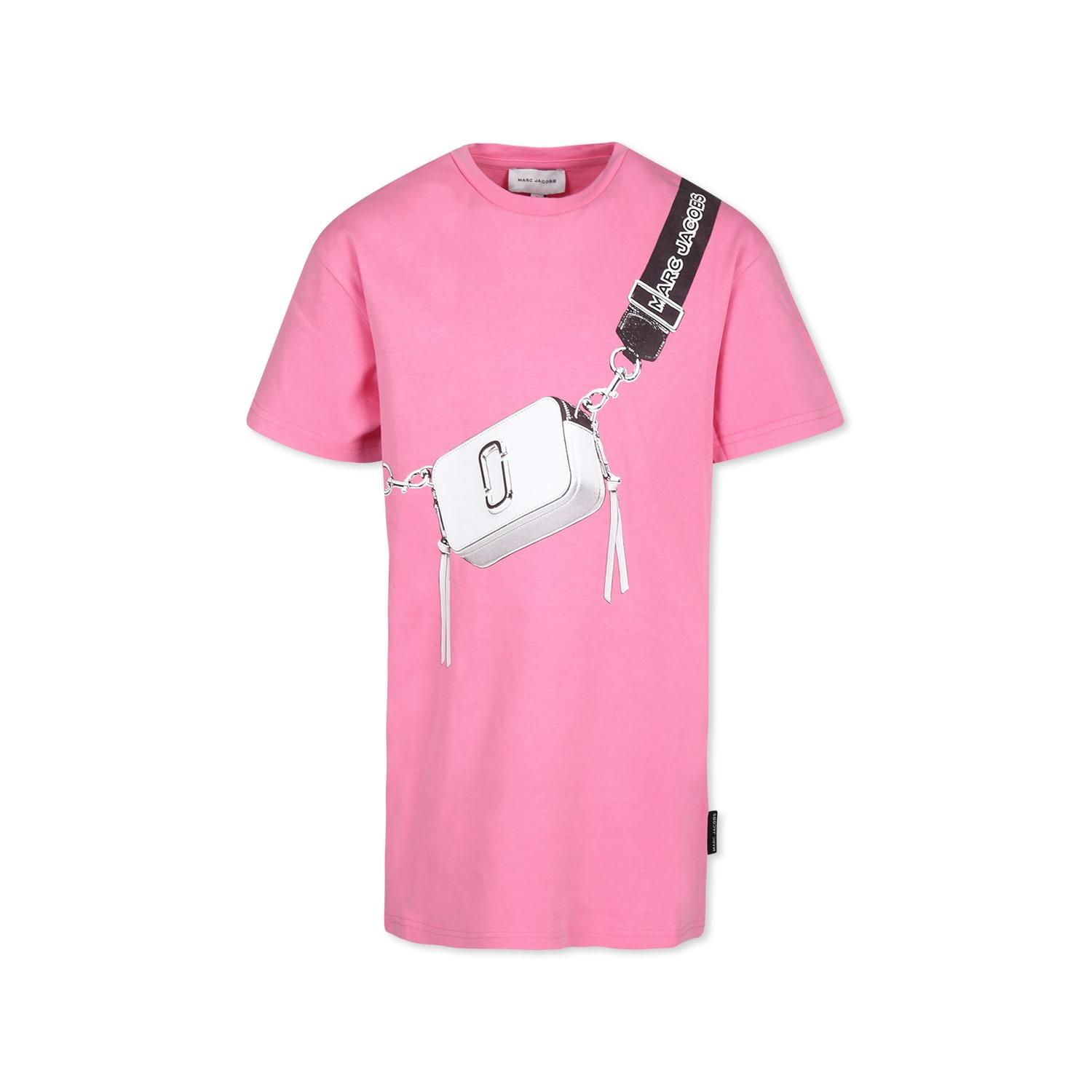 marc jacobs pink dress for girl with bag print