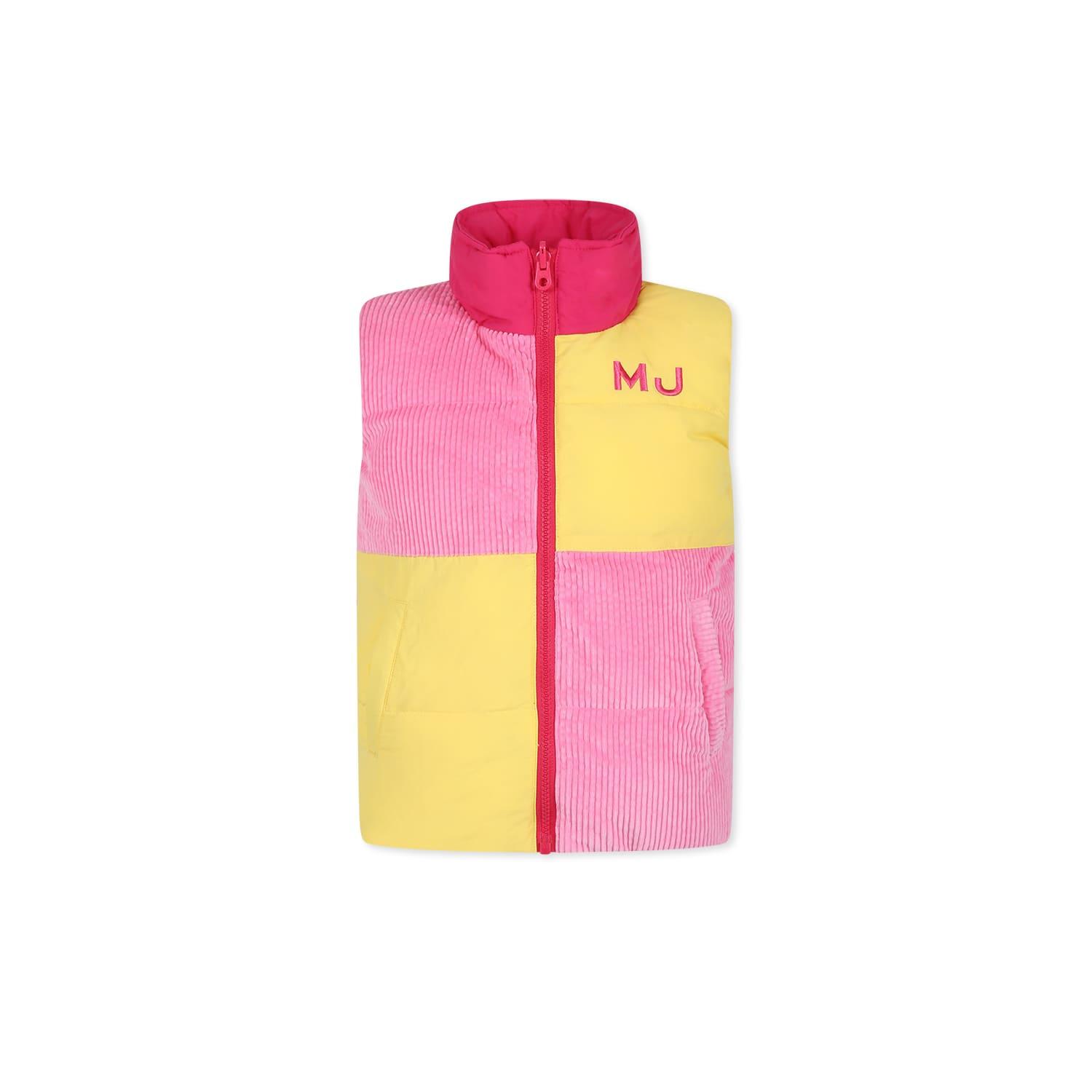 marc jacobs pink reversible vest for girl with logo