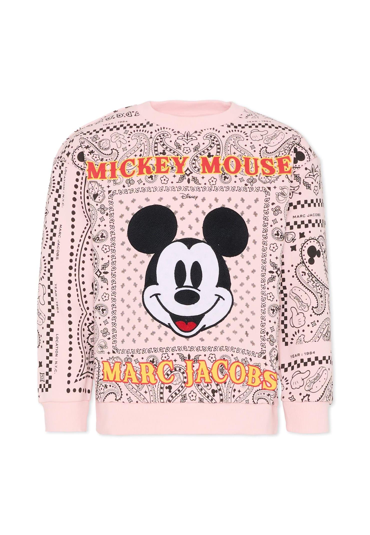 marc jacobs pink sweatshirt for girl with mickey mouse