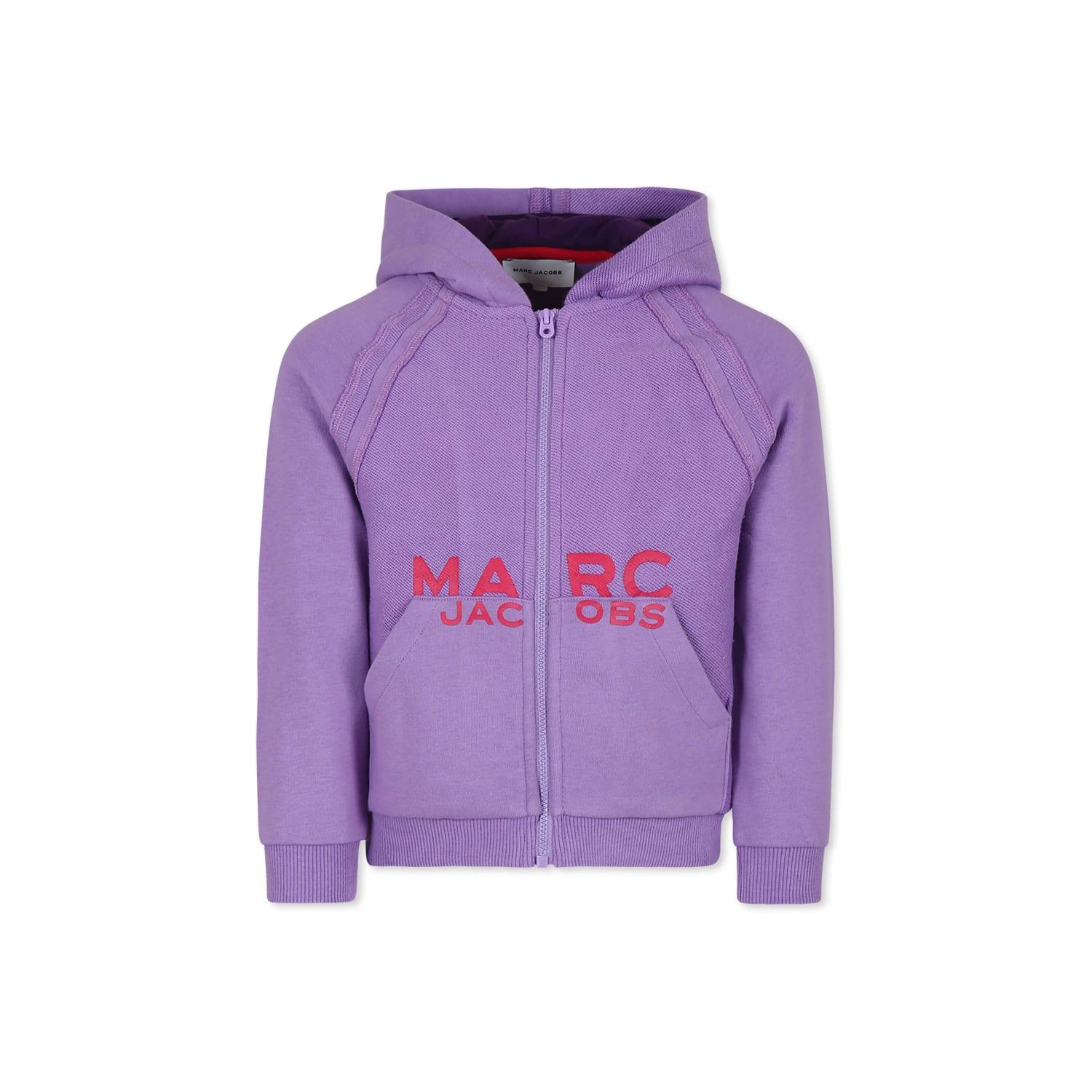 marc jacobs purple sweatshirt for girl with logo