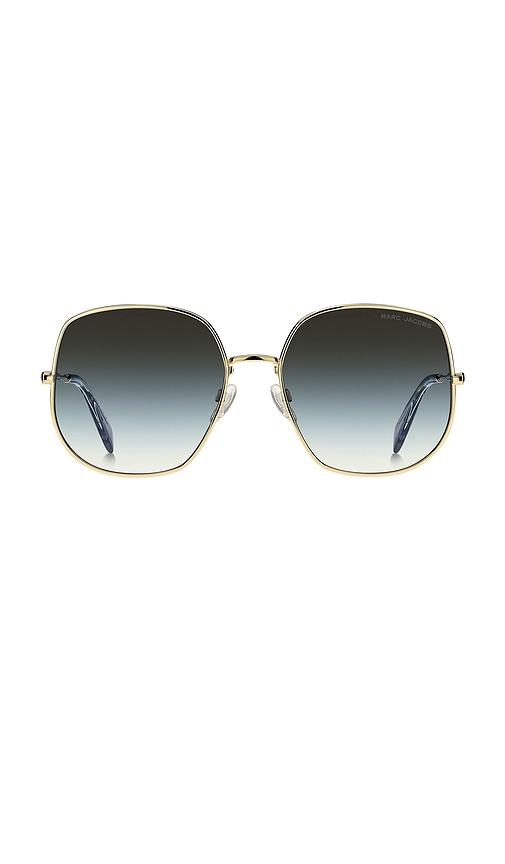 marc jacobs square sunglasses in metallic gold.