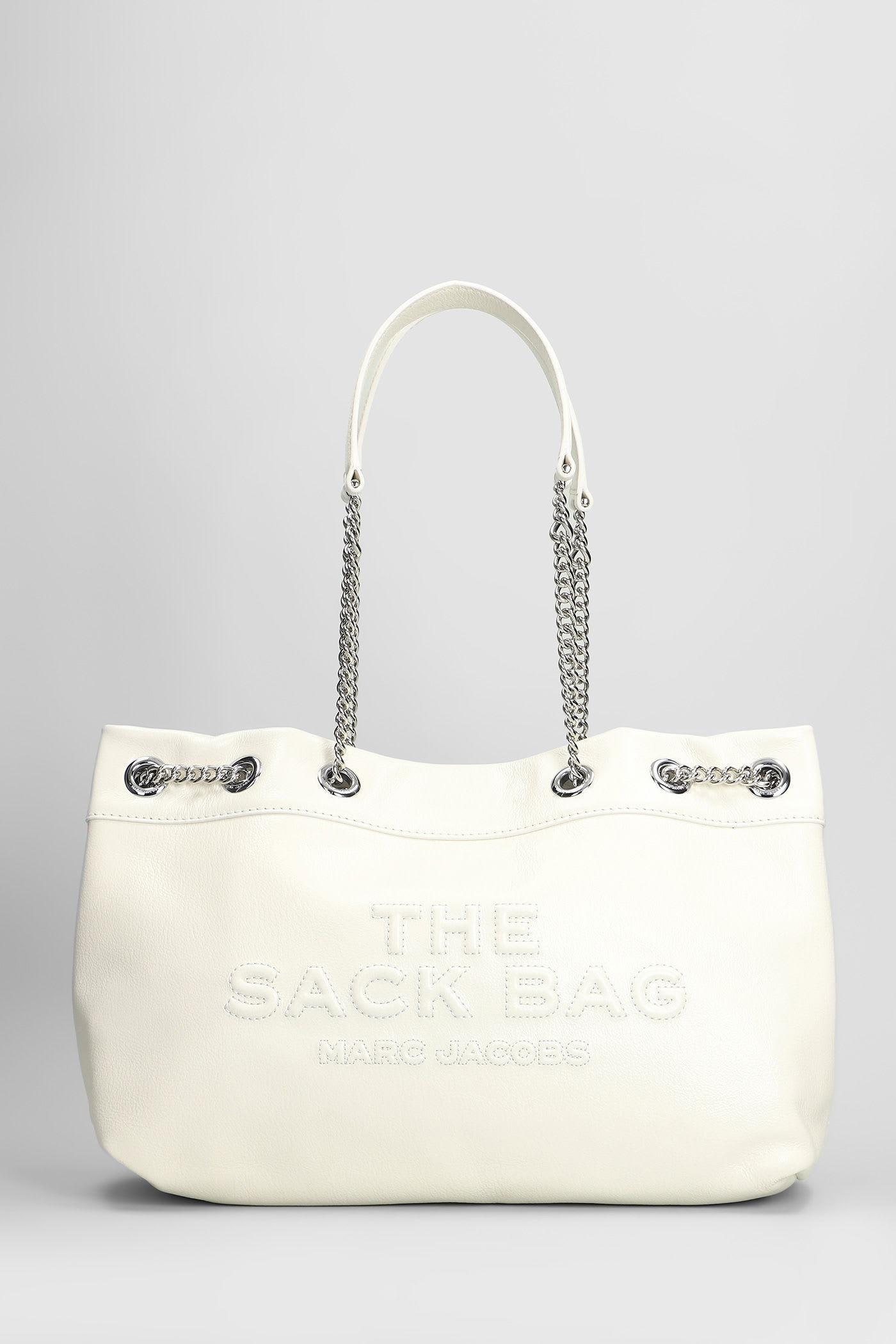 marc jacobs the chain sack shoulder bag in white leather