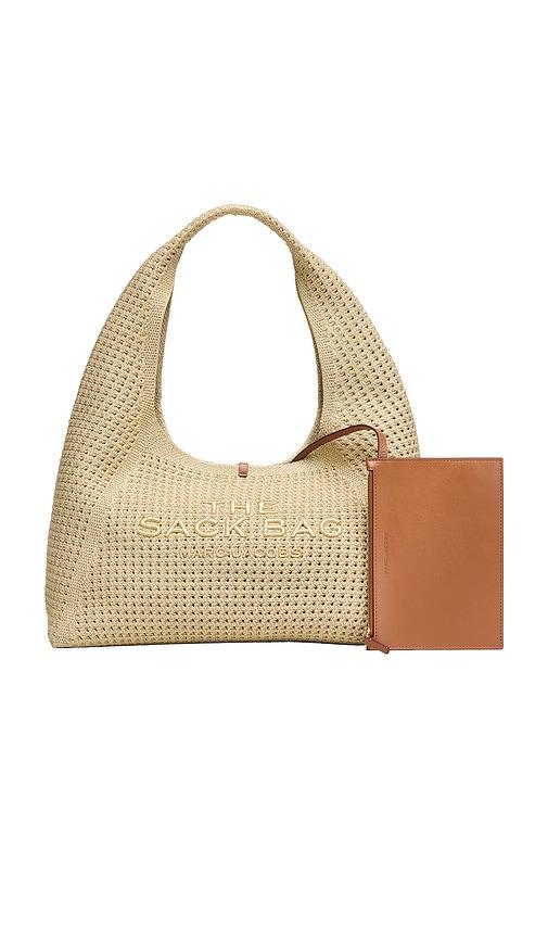 marc jacobs the crochet sack bag in beige.