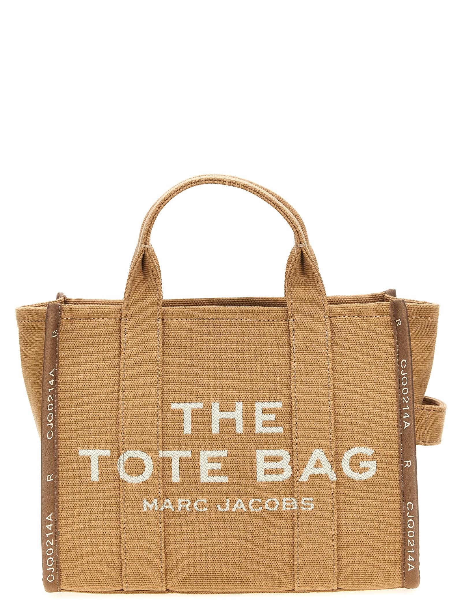 marc jacobs the jacquard medium tote shopping bag brown cotton - women