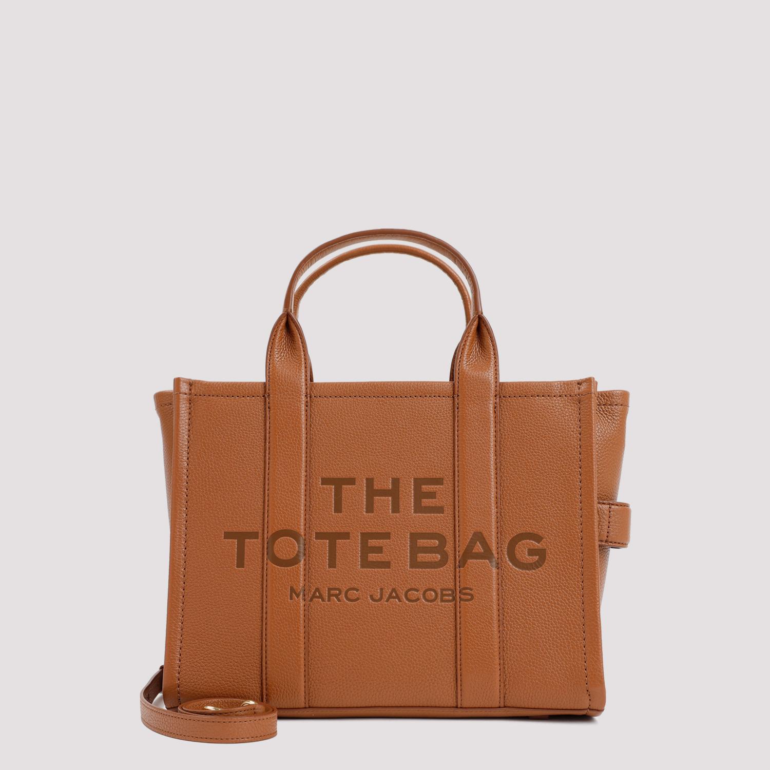 marc jacobs the leather medium tote bag brown cow - women