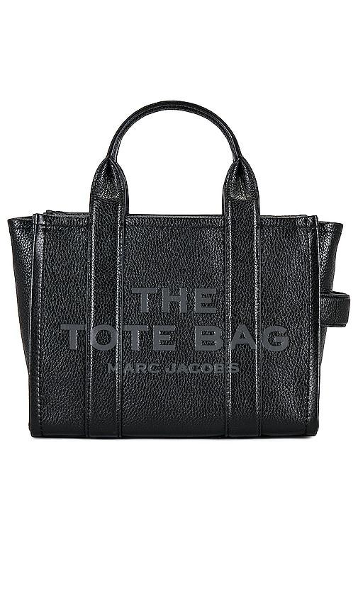 marc jacobs the leather small tote bag in black.