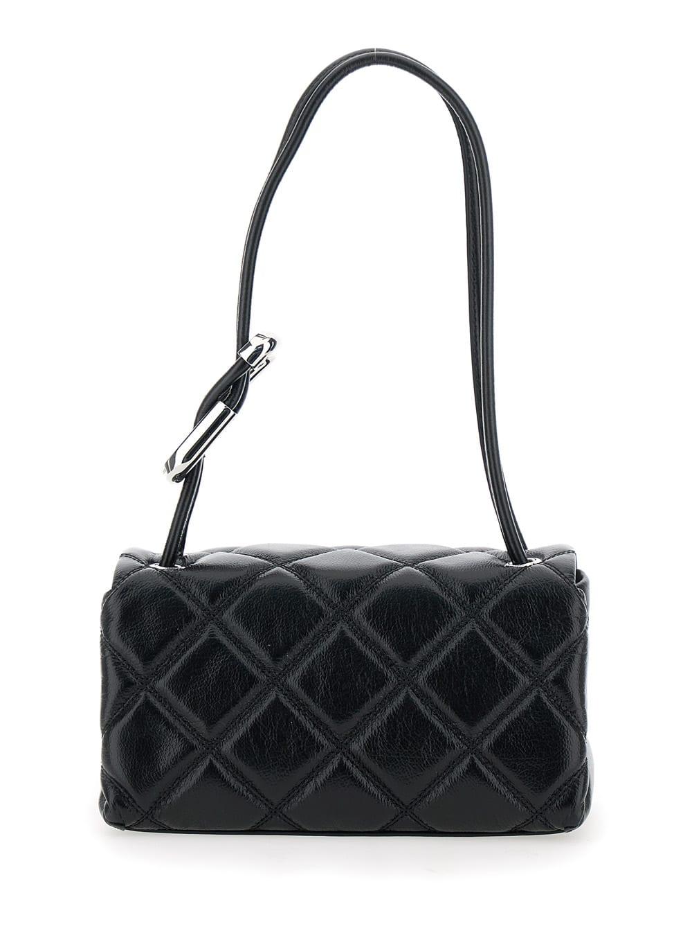 marc jacobs the mini dual black diamond-quilted crossbody bag with top handle in leather woman