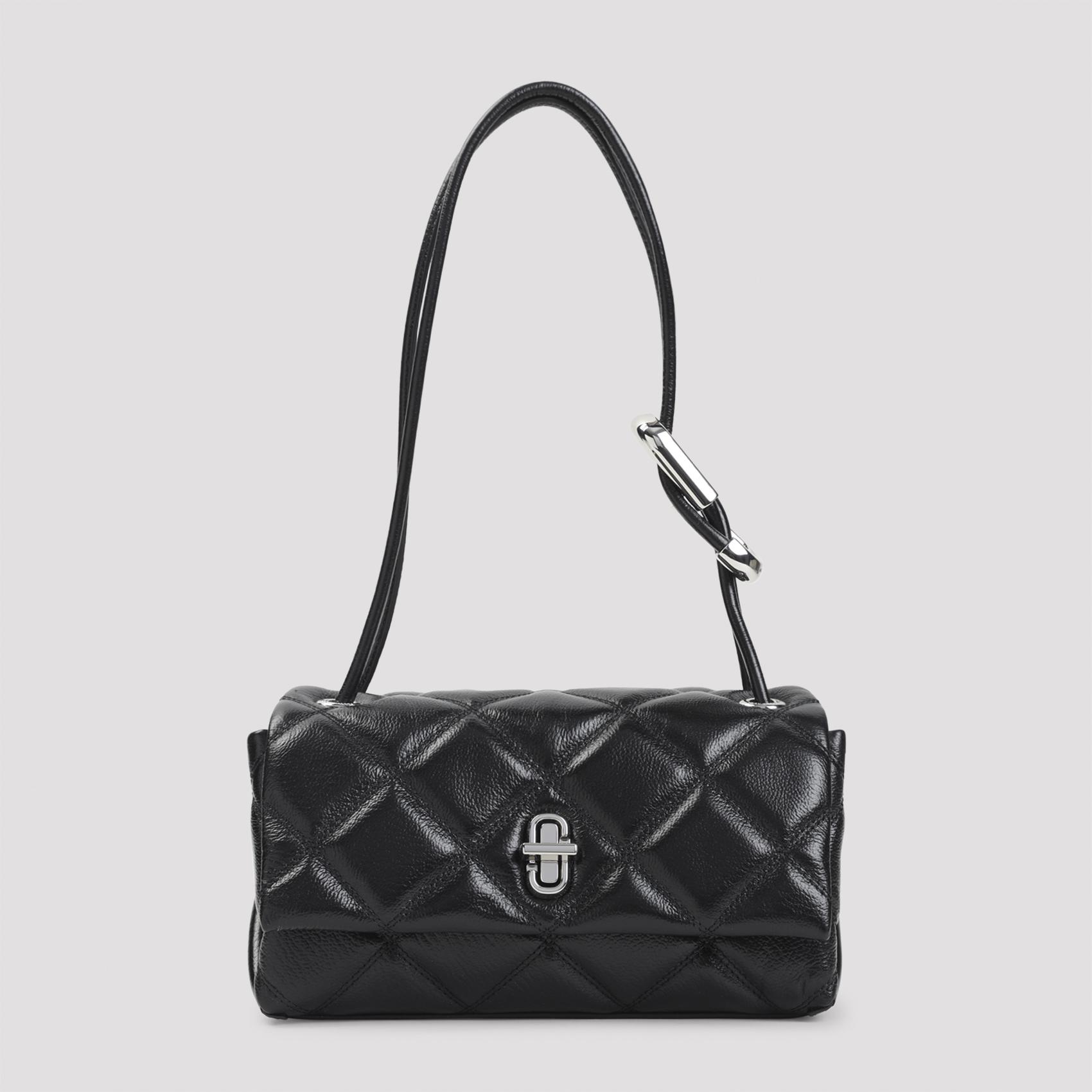 marc jacobs the mini dual shoulder handbag black leather bag - women
