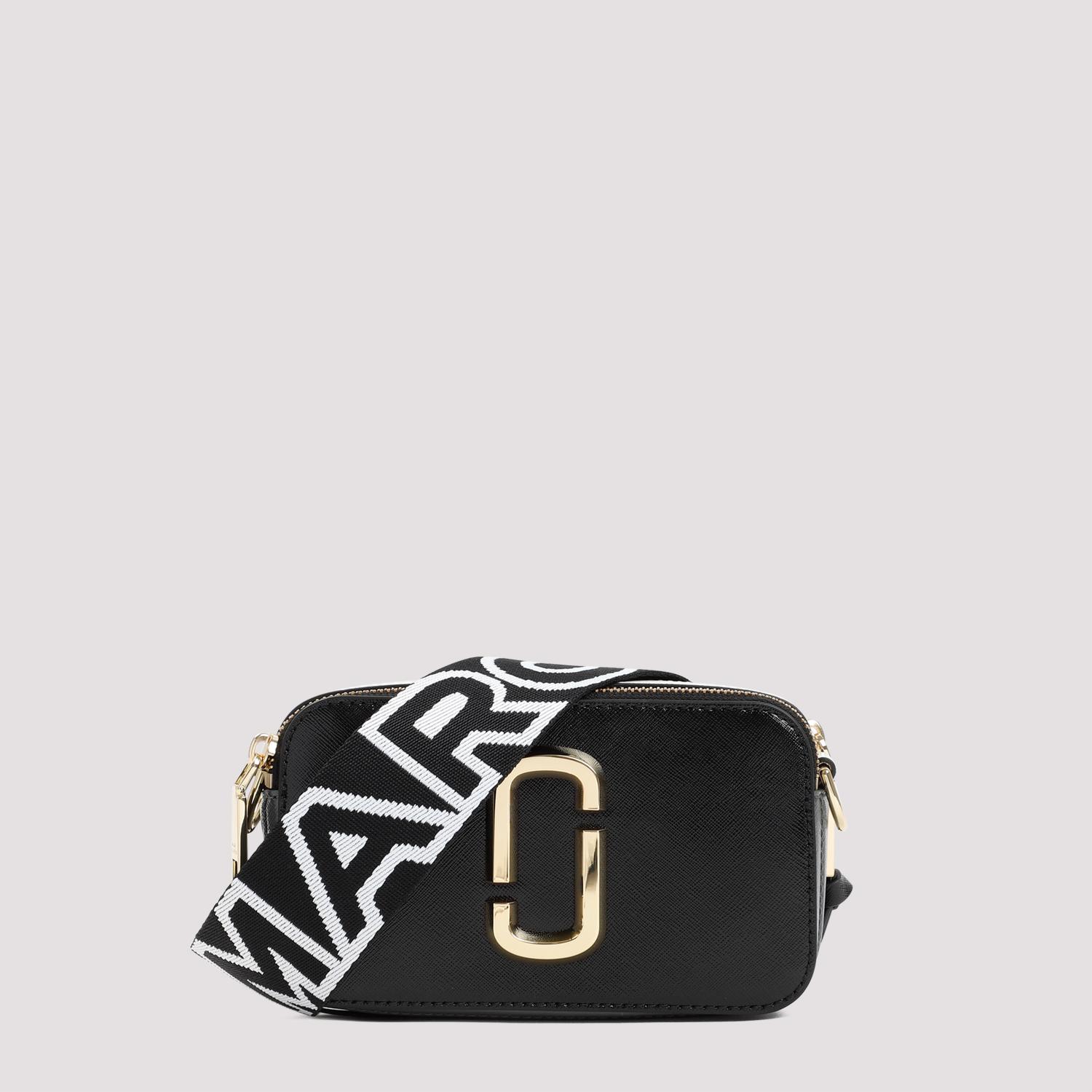marc jacobs the snapshort shoulder bag black split cow leather - women