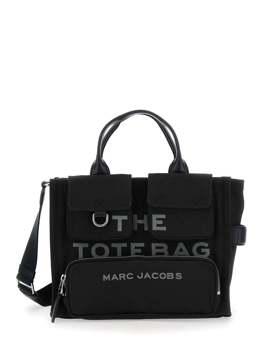 marc jacobs the travel tote tote in black cotton