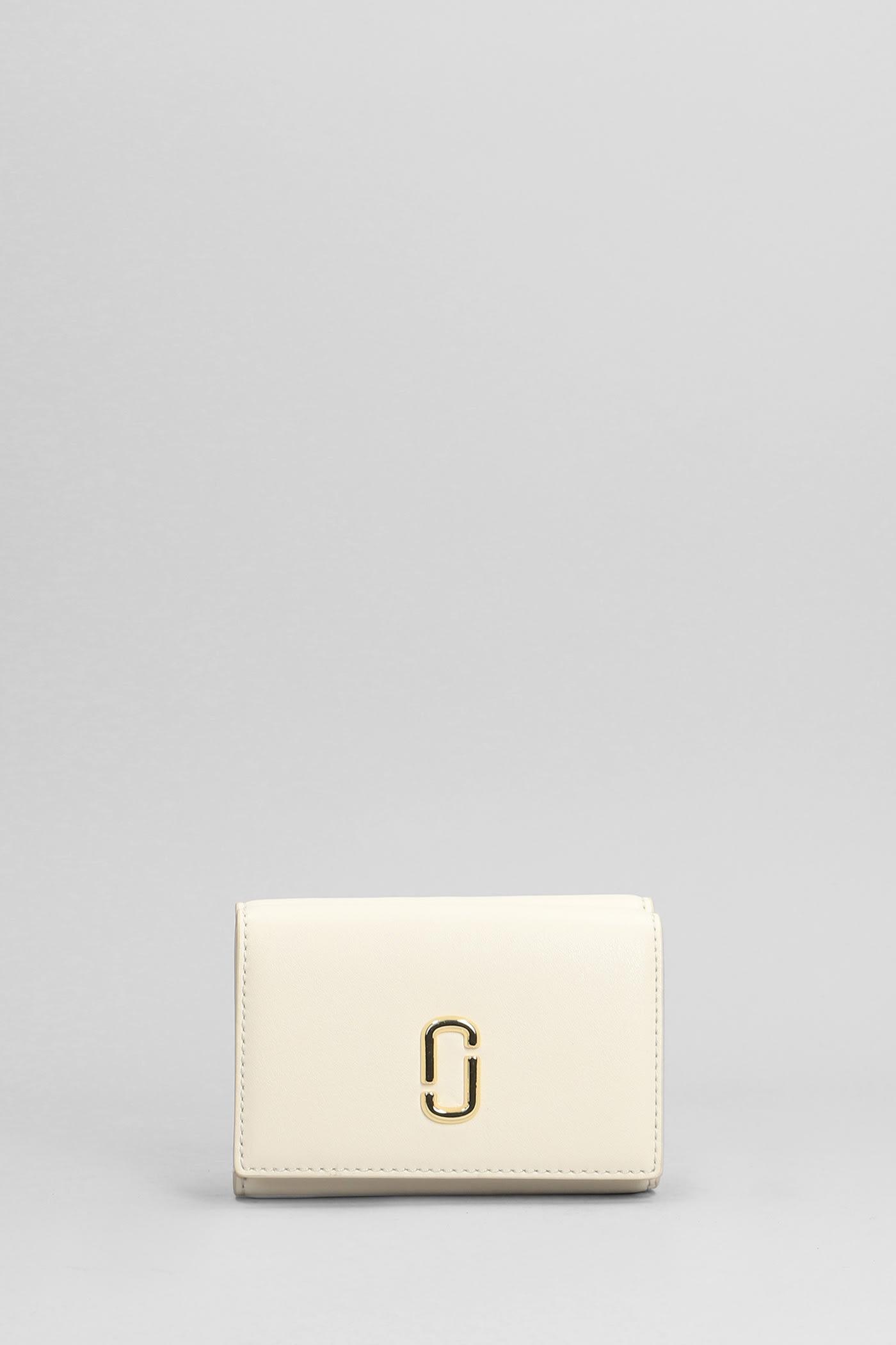 marc jacobs the trifold wallet in white leather