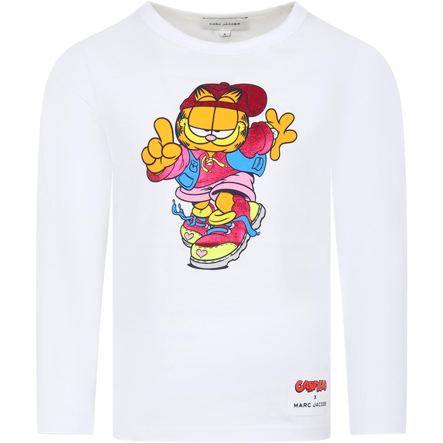 marc jacobs white t-shirt for girl with garfield
