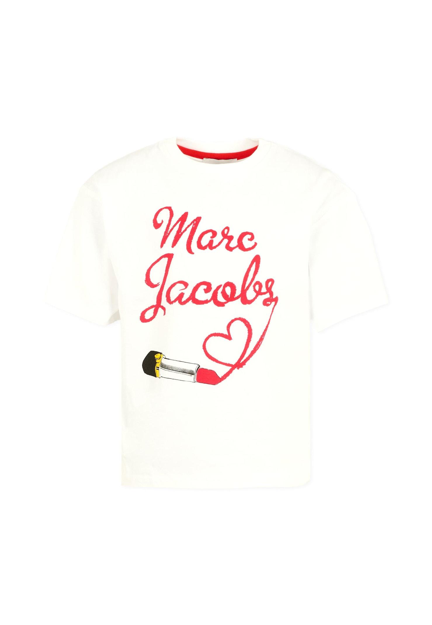 marc jacobs white t-shirt for girl with logo