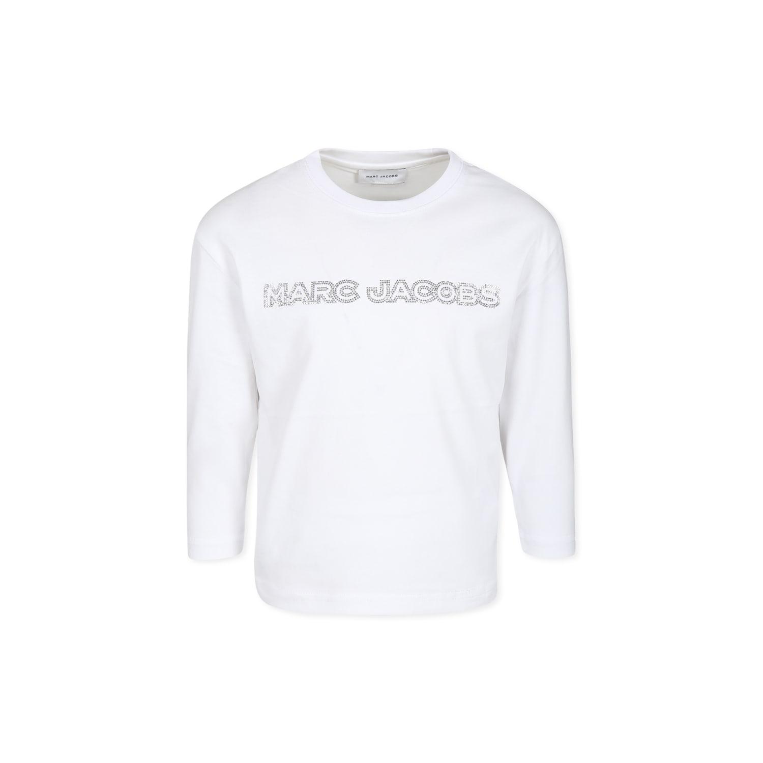marc jacobs white t-shirt for girl with logo
