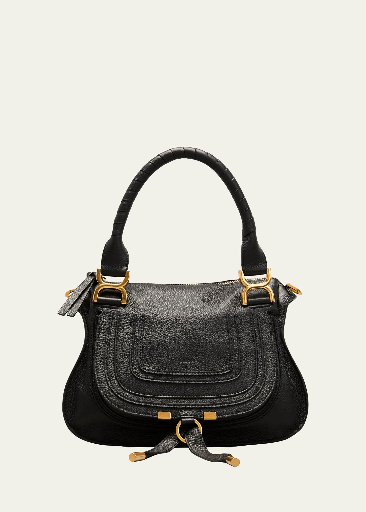 marcie small satchel bag in grained calfskin