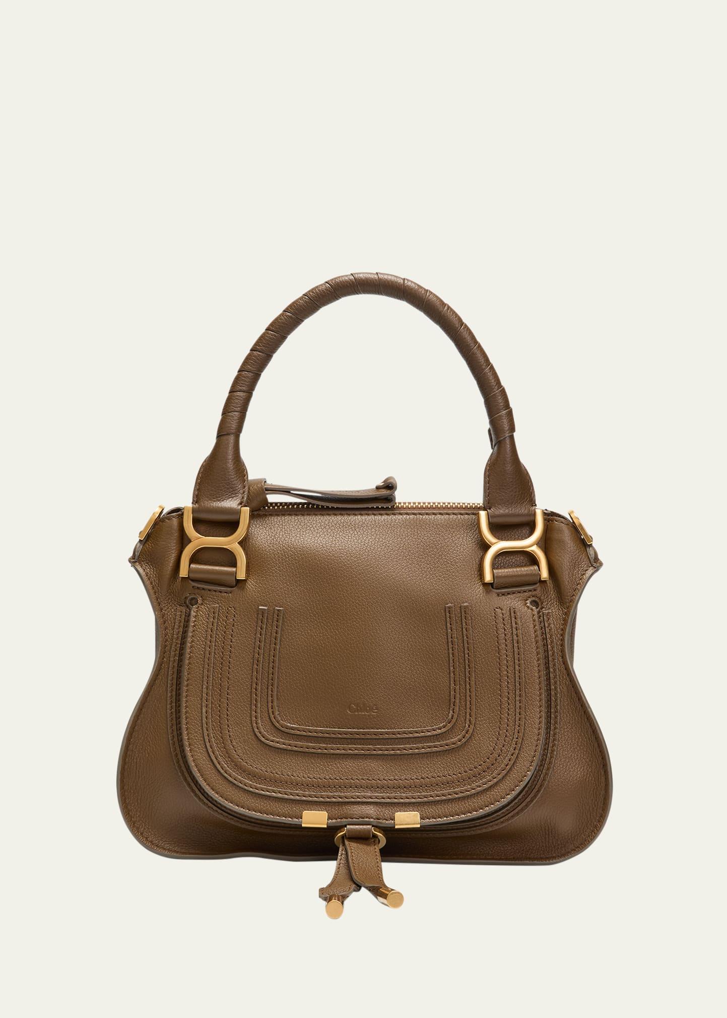 marcie small satchel bag in grained calfskin