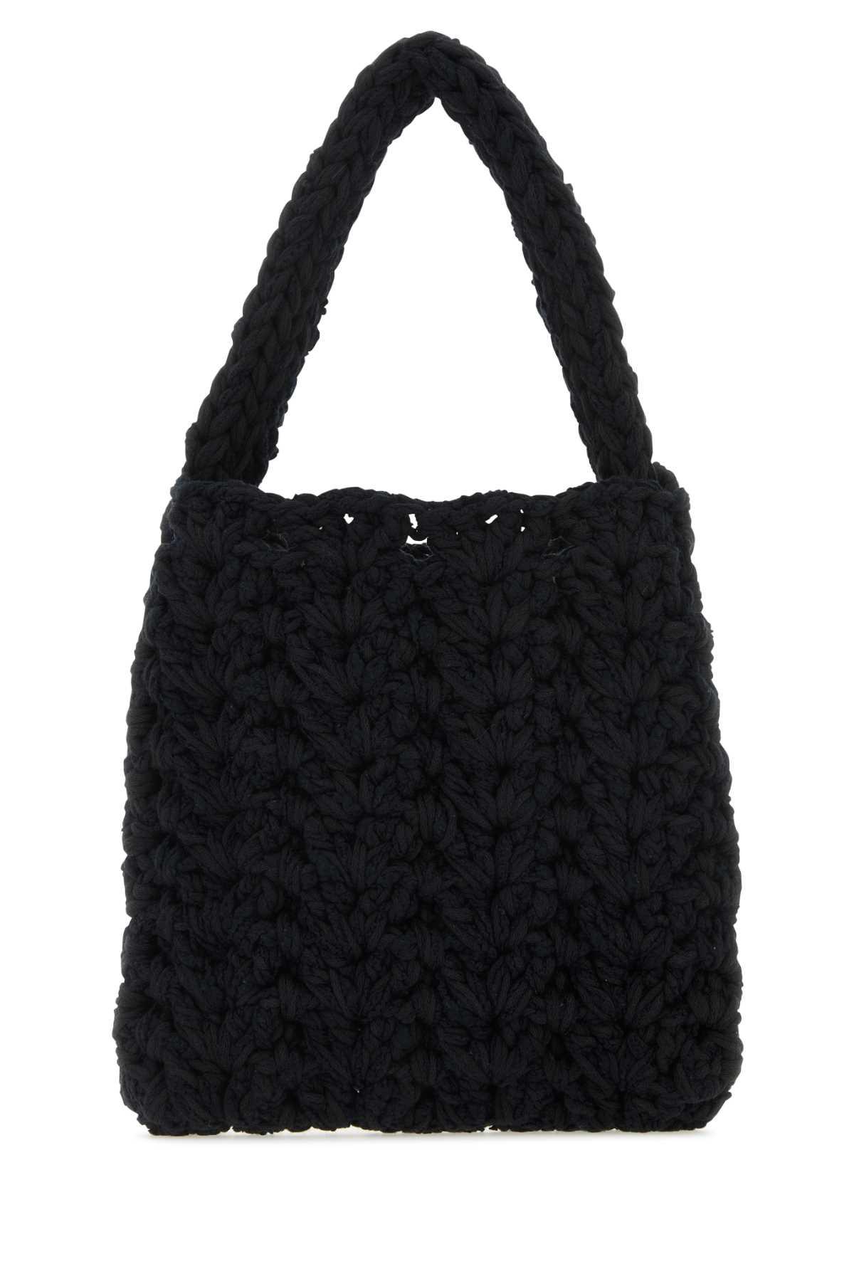 marco rambaldi black cotton blend handbag