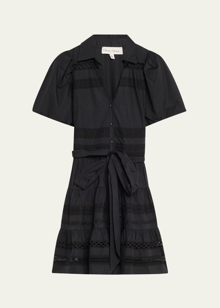 mardi embroidered short-sleeve mini dress