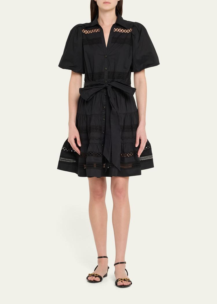 mardi embroidered short-sleeve mini dress