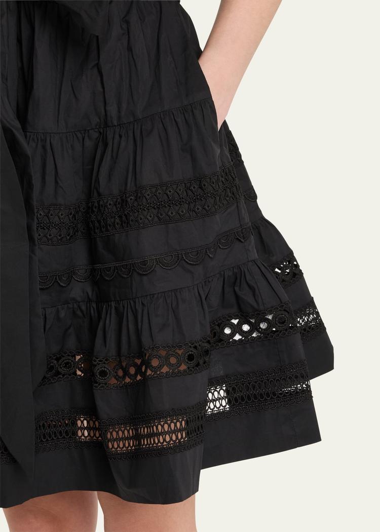 mardi embroidered short-sleeve mini dress
