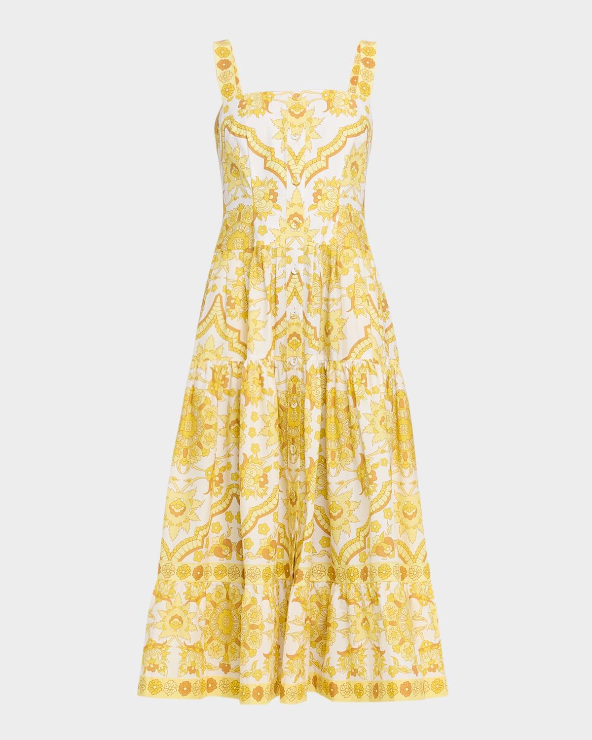 margarita sleeveless tiered midi dress